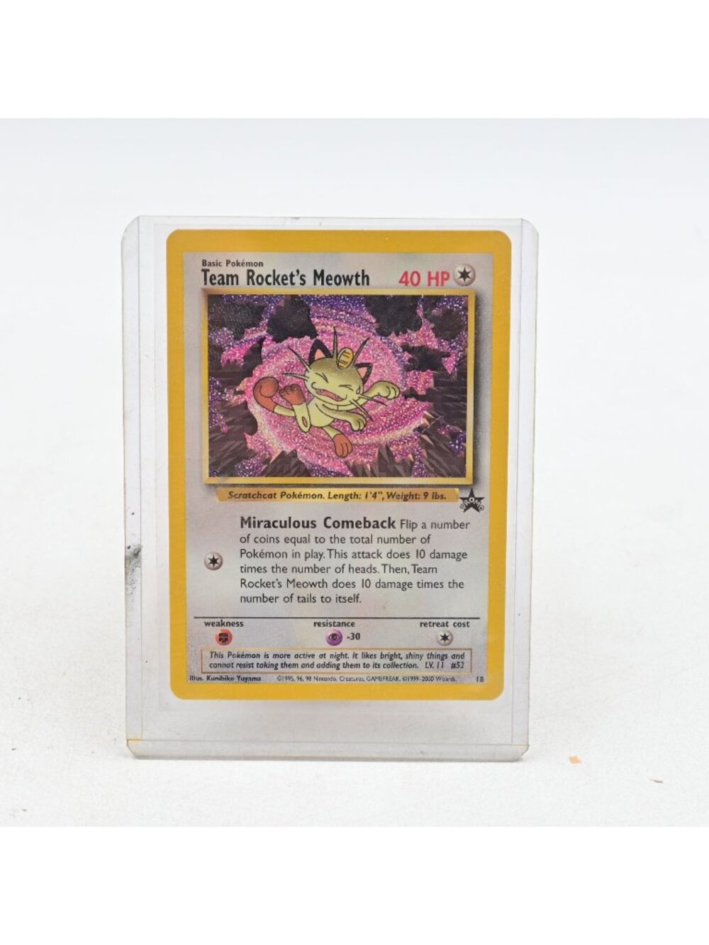 Pokemon Team Rocket's Meowth #18 Black Star Promo Holo WOTC NM